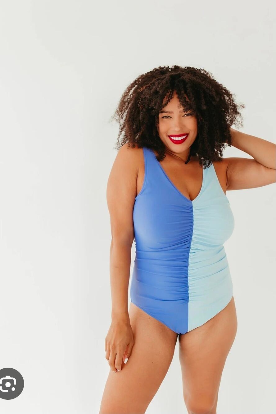 COASTAL BLUE COLOR BLOCK ONE PIECE BY SARAH TRIPP X PINK DESERT Medium